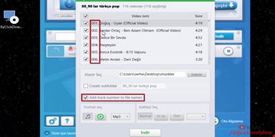 Araba İçin USB Müzik Bellek Hazırlama - ByClickDownloader Kullanımı